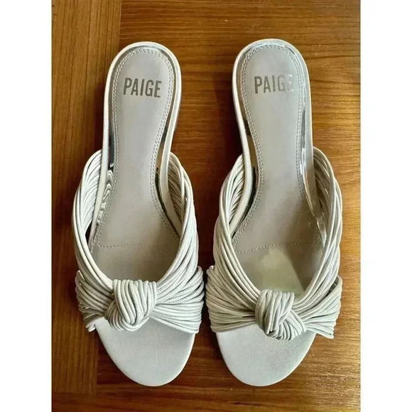 PAIGE women's "Dany" tubular straps flat sandals in bone leather sz 7.5 - Picture 2 of 7